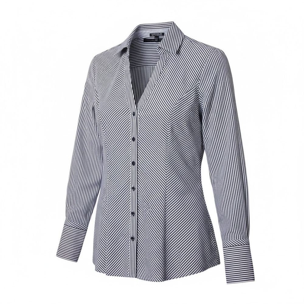 Express Essential Striped Long Sleeves Stretch Career Shirt SP